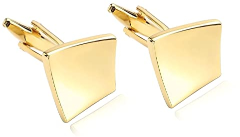 Banemi Manschettenknöpfe für Herren, Gold Manschettenknöpfe für Herren Quadrat Hochzeitsgeschenke für den Bräutigam 2.1X2.1CM