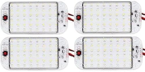 12V LED Deckenleuchten mit Ein/Aus-Schalter - 5W Tageslicht 500LM, Innenbeleuchtung für Wohnmobile, Lieferwagen, Anhänger, Wohnwagen - 4er-Pack