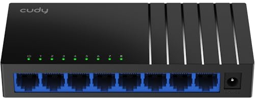 Cudy GS108D 8-Port Gigabit Unmanaged Ethernet Switch, Rj45 Ports, 802.3az Energy Saving, Plug and Play, Fanless Design