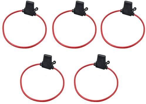 5 x Inline Sicherungshalter zu akzeptieren 12V 30A Klinge Sicherungen 12AWG 12-32V spritzwassergeschützt Auto Fahrrad Auto Lkw Wasserdichte Klinge Kupferdraht Sicherungshalter Auto Fahrrad 5 stück