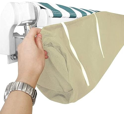 HOMDECR Schutzhülle Für Markisen Abdeckung, Markisenabdeckung Abdeckplane Schutzhülle Markisenschutzhülle Rain Canopy Storage Bag UV-Zelt Wasserdicht Und Staubdichte Abdeckung (3M/9.84ft,Khaki)