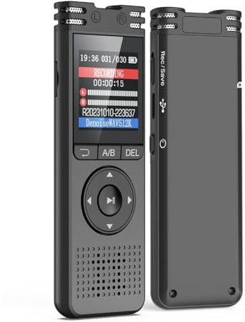 Paociuro 64GB Digital Voice Recorder Activated Tape Recorder Sound Audio Recorder with Playback Voice for Lectures Meeting
