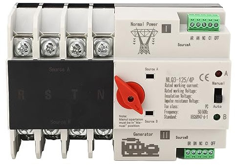 FBITE Interruptor Selector eléctrico fácil instalación AC 110V 80A conmutación rápida 4P Doble Potencia Interruptor de Transferencia Automática PC para Cortacircuitos