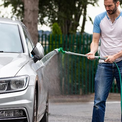 Bonetti Garden Watering Lance - Garden Hose Pipe Spray Gun, 180-Degree Pivot Hose Gun Head | 9 Dial Flow | Water Hose Attachment for Watering - Telescopic Garden Sprayer 28-42