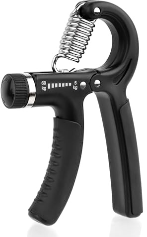 NORDFIT Grip Trainer - Adjustable Hand Gripper (5-60kg) - Forearm Strengthener & Hand Exerciser for Men and Women - Ergonomic, Portable, and Durable. Athletes, Musicians and Inujury recovery (Black)