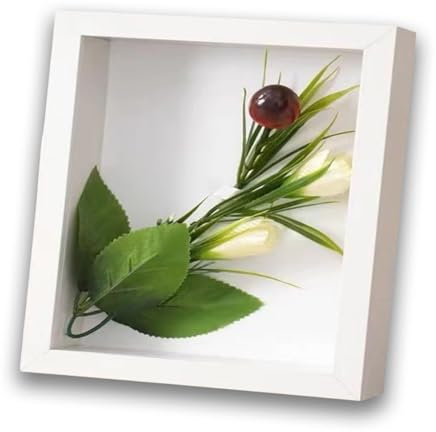 Shadow Box Frame 8x8 Inch, Box Frame, White Deep Box Frame for Filling, 3D Display Box for Objects Photos Artworks Memories Flowers Crafts, Tabletop and Wall Hanging