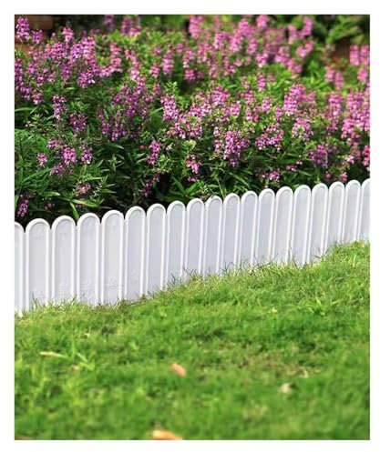 Clôture de bordure de pelouse, 10 pièces de bordure de jardin, bordure d'herbe en plastique, bande de bordure de pelouse, bordure de pelouse flexible, clôture de jardin blanche for conception de trott
