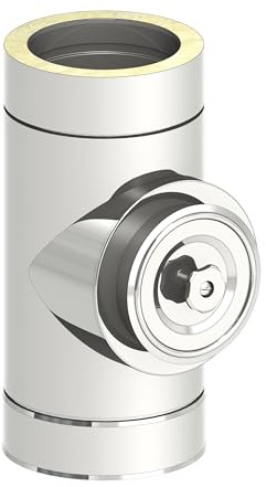 Reinigungselement/Revisionselement rund (bis 600°C/N1) Deckel mit Sterngriff, passend für doppelwandige Schornsteine mit Ø 150mm Innen- und Ø 200mm Außendurchmesser, Edelstahl