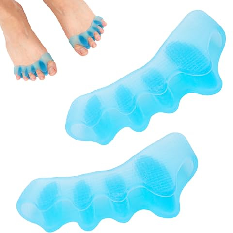 2 Stück Zehentrenner für Pediküre, Silikon Blau Zehenspreizer Weich Zehenkorrektor zehenabstandshalter für Damen Herren Überlappende Zehen Nagellack