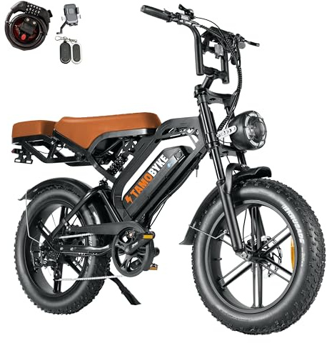 Tamobyke V20 4.0 Electric Bike,1500W E-Bike,30mph Max Speed Ebike for Adults Commute/Offroad Riding, 48V15.6Ah Removable Battery, 20''*4 Fat Tire Electric Bike. UL Certified.