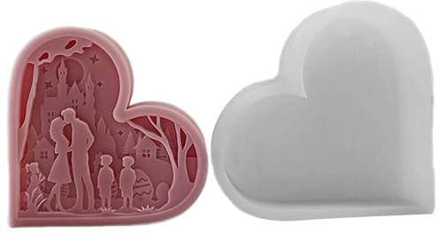 Moule en silicone flexible en forme de cœur élégant pour les fêtes et les mariages