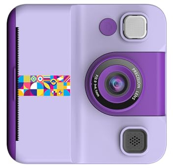 Fotocamera per bambini con obiettivo ribaltabile a 180 ° con stampante fotografica Display pixel da 2400 W Lettore musicale Macchina fotografica di apprendimento interattivo con cornici per foto