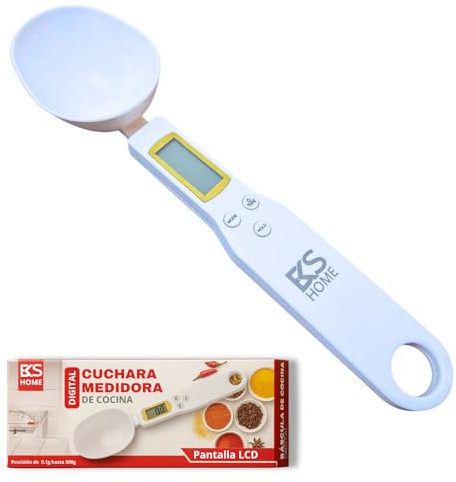 Cuchara Medidora Digital con Báscula 0,1-500 g, Balanza Cuchara de Alta Precisión Desmontable con Pantalla LCD, Cuchara Medidora Electrónica para Cocina con Unidades g/oz/gn/ct
