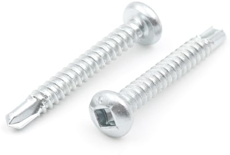Design61 200 tornillos autorroscantes con broca de cabeza semicircular cuadrada interior SQ2 4,2 x 32 mm, acero endurecido, galvanizado, resistente a la corrosión, para madera y construcción de metal