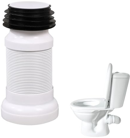 Toilet Waste Pipe Connector, 250-500mm Toilet Pan Connector, Universal Toilets Pan Connectors for WC Waste Pipe Universal WC Flexible Wastes Pipes Plumbing Fittings for All Standard Toilets