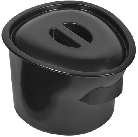 Générique Pot de Chambre Plastique Noir 5 L avec Couvercle Étanche Pot de Chambre Ménager Compact pour Personnes Âgées Garçon et Filles et Femmes Enceintes Urinoir Pratique et Soins