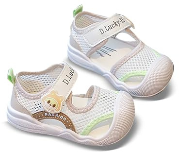 Generico Sandali bambini traspiranti leggeri punta chiusa calzature casual quotidiane gioco all'aperto comode neonato suola morbida scarpe estive antiscivolo ragazzi (Grey, 12-15 Months)