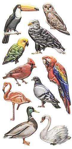 Ideen mit Herz Sticker | Aufkleber | Abziehbilder | Stickerbögen mit diversen Motiven, Bogengröße 17,5 x 9 cm (Vögel)