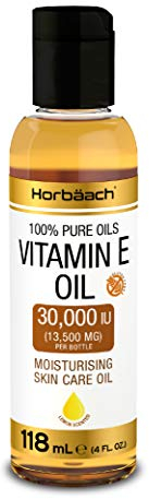 Vitamin E Oil for Skin | 100mL | Pure and Natural Vitamin E Tocopherol Oil for Daily Use | Moisturising and Nourishing for All Skin Types | Suitable for Vegetarians and Vegans | By Horbaach