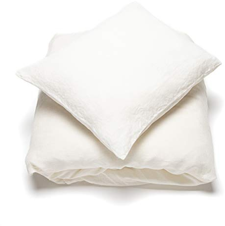 LinenMe Parure de lit Lin Lavé 100% - Housse de Couette 140x200 cm et 1 x Taies d'oreiller 50x70 cm