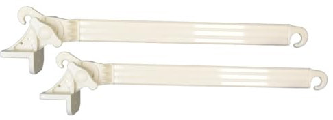 TENDAGGIMANIA Braccetti per Tende da Sole a Caduta Esterne in PVC - Colore Avorio - Misura 50 cm - 1 Coppia di Braccetti Tenda Regolabili Fino a 180° + 4 Viti autoforanti Incluse