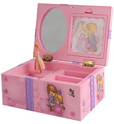 JAWSEU Schmuck Spieluhr - Musikschmuckdose Spieluhr Süße Musik Schmuckschatulle Drehen Ballett Mädchen Spieluhr Schmuck Aufbewahrungsbox Spieldose Musikspieldose, Lila