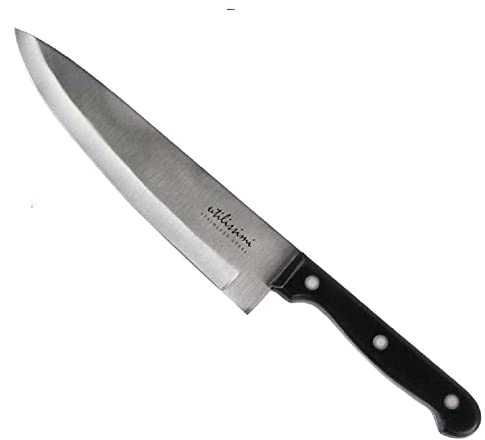 Utilissimi - Coltello da Cucina CHEF - Lama Intera Acciaio Inox cm 20 - Ideale per Tritare, Affettare Pane e Carne
