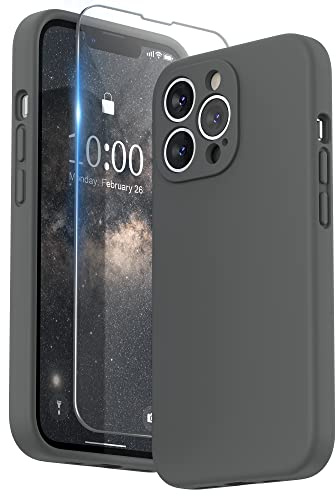 SURPHY für iPhone 13 Pro Hülle Silikon mit Displayschutzfolie | Case mit Kameraschutz Stoßfeste Handyhülle für 6,1 mit Erhöhter Randschutz