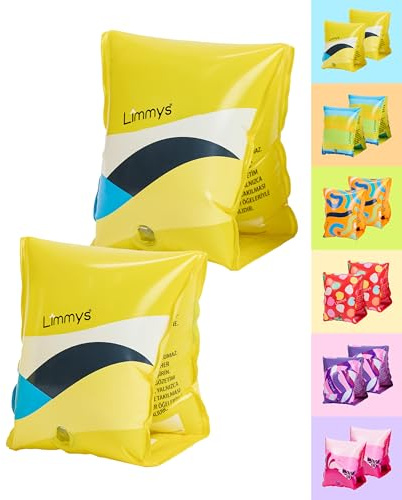 Limmys Simarmband för Barn – Dubbel Luftkammare för Åldrar 1–6 År – Halkfri Passform, Säkerhetscertifierad, Hypoallergen, Enkel Uppblåsning, Extra Hållbar, Mjuk & Bekväm