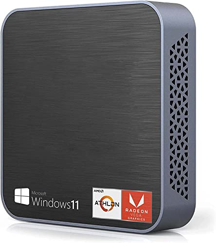 SIMPLETEK Mini PC Windows 11 Pro AMD Max 3,30 GHz 32 Go RAM DDR4 240 Go M.2 + 2 To SSD | TypeC + HDMI + DP | Ordinateur de bureau fixe TV BOX + support VESA