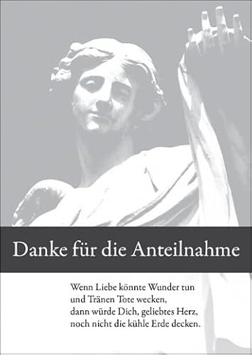 Kartenkaufrausch 5er Set: Trauer Dankeskarte Danksagung mit Engel: Danke für die Anteilnahme - Wenn Liebe könnte Wunder tun. • Grußkarten Set mit Umschlägen um Sich zu bedanken im Trauerfall