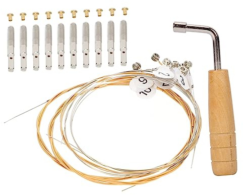 WHAMVOX Zither Leier Stimmschlüssel aus Metall und Holz 21 Stück für Saitenwechsel für Leier Harfe Zubehör Robust