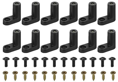 PATIKIL 24Pack L Typ PCB Abstandshalter Kit 20mm Fuß Abstandshalter Schwarz | Brett Hauptplatine Abstandshalter, Plastik, 2.5mm Loch, Isoliert, Mit Montage Selbstbohrende Schrauben