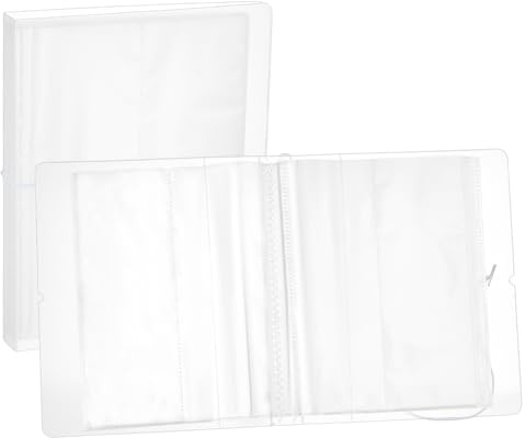 BENECREAT Livre de Rangement de Classeur Organisateur D'Autocollants Transparents pour Le Stockage D'Autocollants avec 26 Paquet de Protecteurs de Feuilles à 2 Poches pour Planificateur Scrapbook