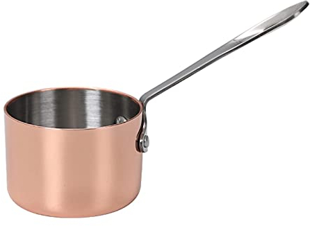 UYUME Kaffee mischt die Tasse 120 ml oder 200 ml wandmontierte Sauciere aus verdicktem Edelstahl, Sauciere mit verlängertem Griff (einteilig/Roségold), Milch (Größe: mittel) (Größe: M)