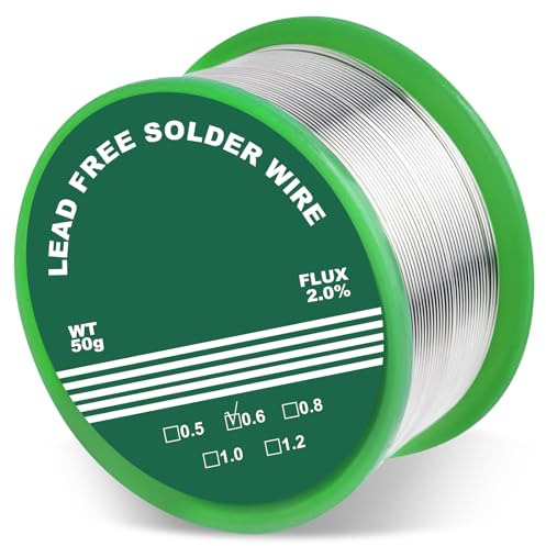 0.6mm Lötdraht,50g Lötzinn Elektronik,Draht Lötmittel,Lot mit Kolophonium Kern,Spule Löt-Zinn,Lot zum Löten von Bauteilen und zur Reparatur von elektronischen Komponenten