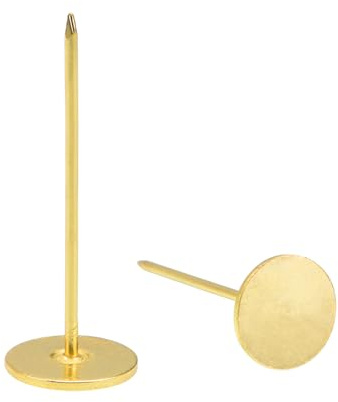 QUARKZMAN 30 Stück Polsternägel 18 mm x 50 mm dekorative Möbelnägel Gold | flacher Kopf, Reißnägel für Möbel Sofa Kopfteile