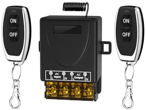 Gebildet Interruttore di Controllo Remoto Senza Fili 220V AC80~265V 30A Interruttore Relè 433Mhz RF Interruttore Remoto per Luci Pompa Elettrodomestici Sistemi di Sicurezza (100m)