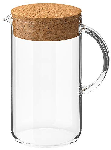 Jarra 365+ con tapa, 1,5 l, vidrio transparente/corcho