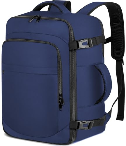 ENZOSUM Easyjet 45x36x20 Zaino da Viaggio Aereo Bagaglio a Mano Piccolo Borsa da Cabina 30L per Voli Zaino da Viaggio Donna Uomo 15.6 Pollici Porta PC per Scuola Lavoro,Blu