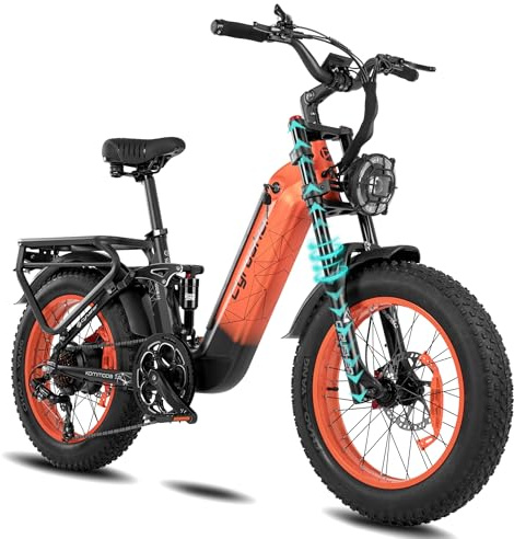 Extrbici Vélo Électrique en Aluminium Kommoda3.0 20Pouces, 250W 25km/h 48V 20Ah 120km, Suspension à Air, Freins à Disque Doubles, Shi-Mano 7 Vitesses
