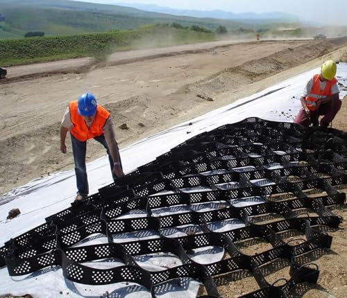 Waben-Neigungszellen für Stützmauern, faltbares Kies-Stabilisatornetz mit 6,1 cm Untergrund, ideal für Pferdehöfe, Innenhöfe, Rasen und Bodenpflaster, 91 cm (H x B x T)
