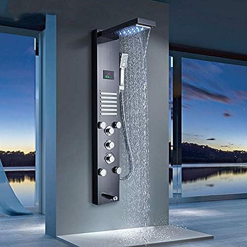 Panneau De Douche Cascade LED, Robinet De Douche De Salle De Bains, Jets De Massage, Baignoire, Colonne De Douche, Robinet Mitigeur Pour Bain De Bar
