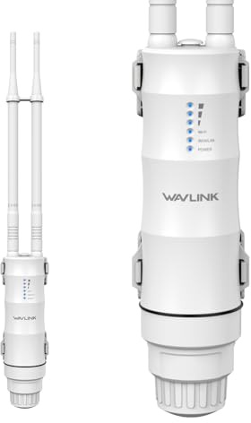 WAVLINK AC600 Outdoor WiFi Extender, WiFi Repeater with PoE/High Power Dual Band 2.4+5G Wireless Router/AP/Wi-Fi Range Extender 3 in 1, IP67 Waterproof for Courtyard, RV, Campsite