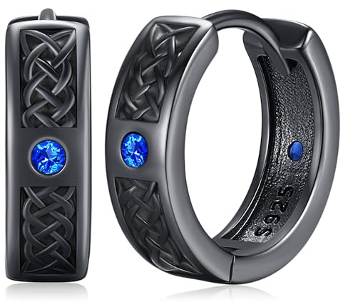 Wikinger Ohrringe Herren 925 Sterling Silber Nordische Wikinger Ohrringe Creolen Viking Rune Ohrschmuck Schmuck Weihnachts Geschenke für Damen Herren