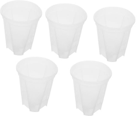 Toddmomy Lot de 5 Pots de Fleurs Auto-arrosants en PP Blanc pour Orchidées