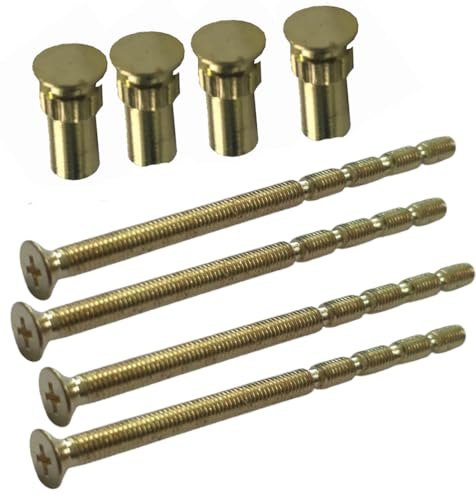 M5 x 90 mm Messing-Türgriff-Pozi-Schrauben mit Messing-Sicherheitsbolzen, Schlosshülse, männlich auf weiblich, Verbindungsschrauben für Türgriff, Knäufe, Es-Cutcheons und andere (4 Stück)