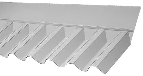 Wandanschluss-Profil für Lichtwellplatten mit Trapezwelle: Profil 76/18. Gesamtlänge ca. 70 cm - Schenkellängen ca. 65 x 150 mm - sehr elastisch, somit an verschiedene Dachneigungen anpassbar