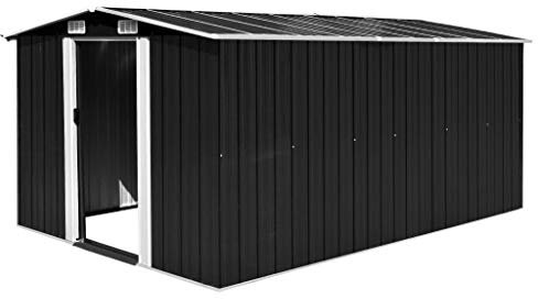 Générique Abri de Jardin 257x392x181 cm Métal Anthracite,Cabanes & abris de Jardin,91.52KG-143346
