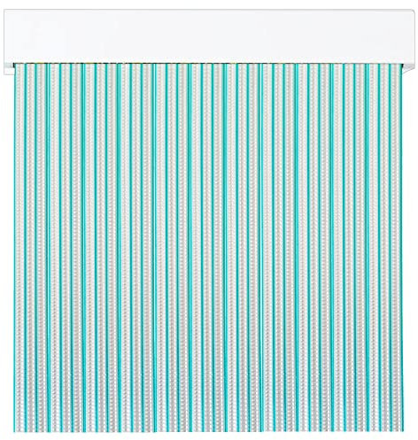 Tenda a strisce in PVC per esterni | Taglio su misura | Anti insetti | Pertoni TENDE (verde e trasparente, altezza 230 cm x 90 cm (larghezza)